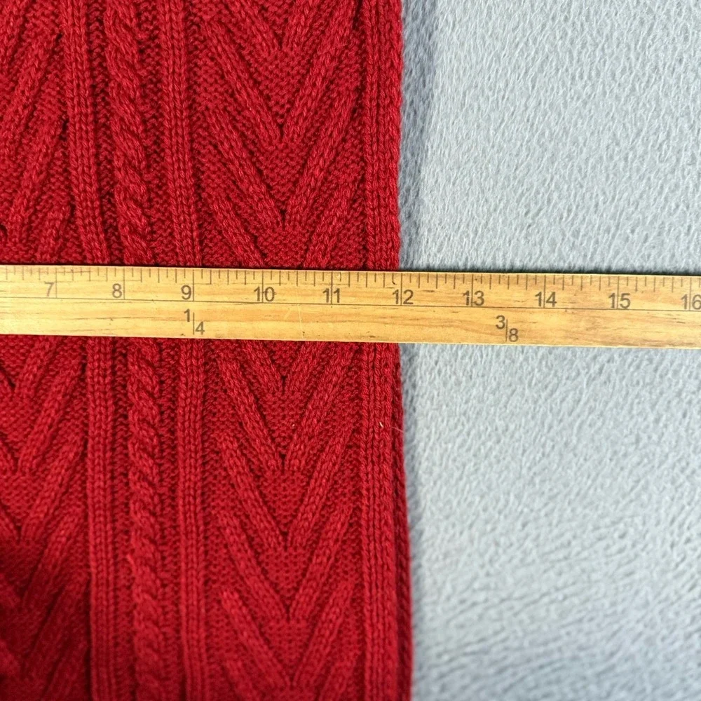 Fabletics Red Cable-Knit Winter Scarf Soft One Size Fisherman‎ NWT